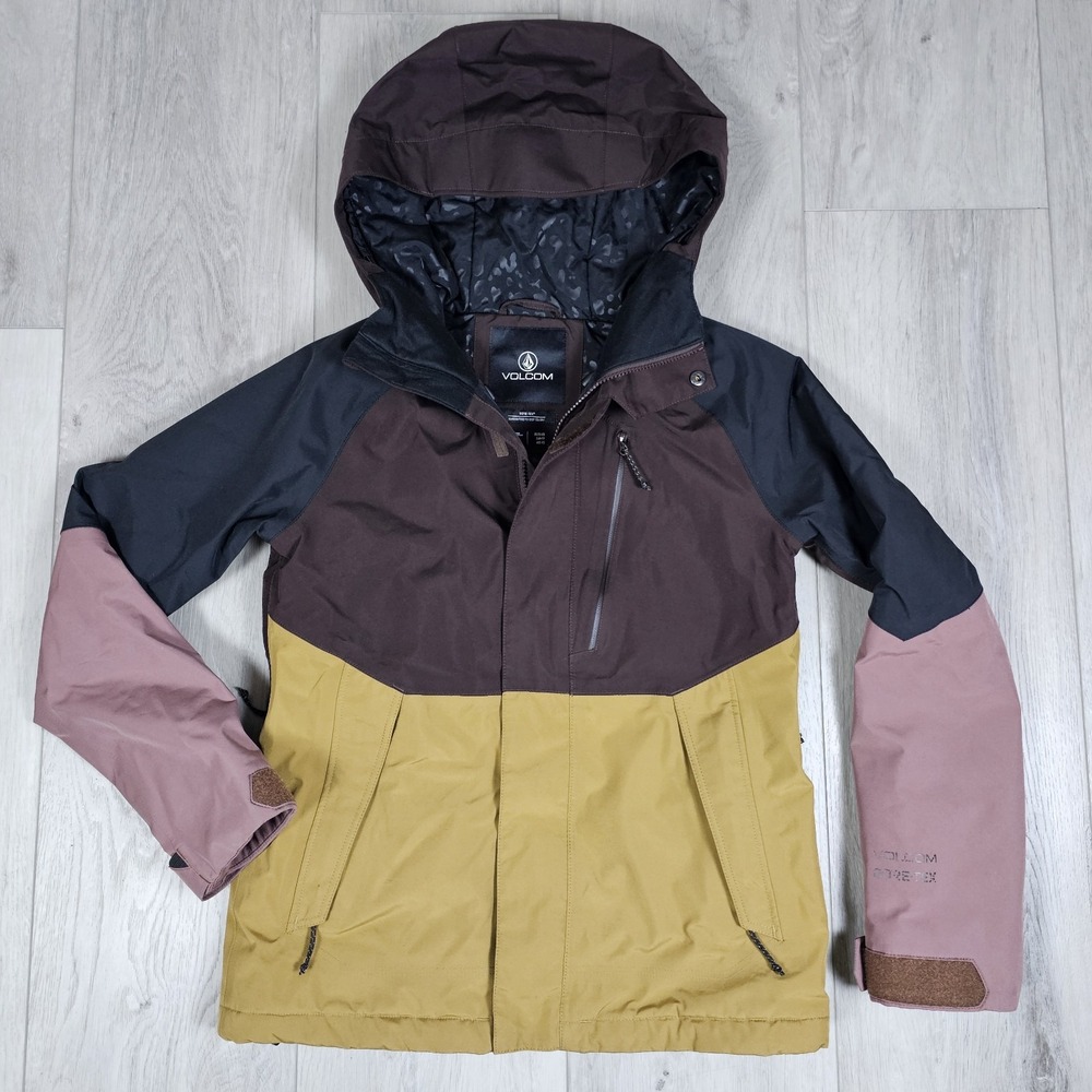 Volcom Aris Gore-Tex Jacket Womens Extra Small Burgundy Colorblock Insulated Ski